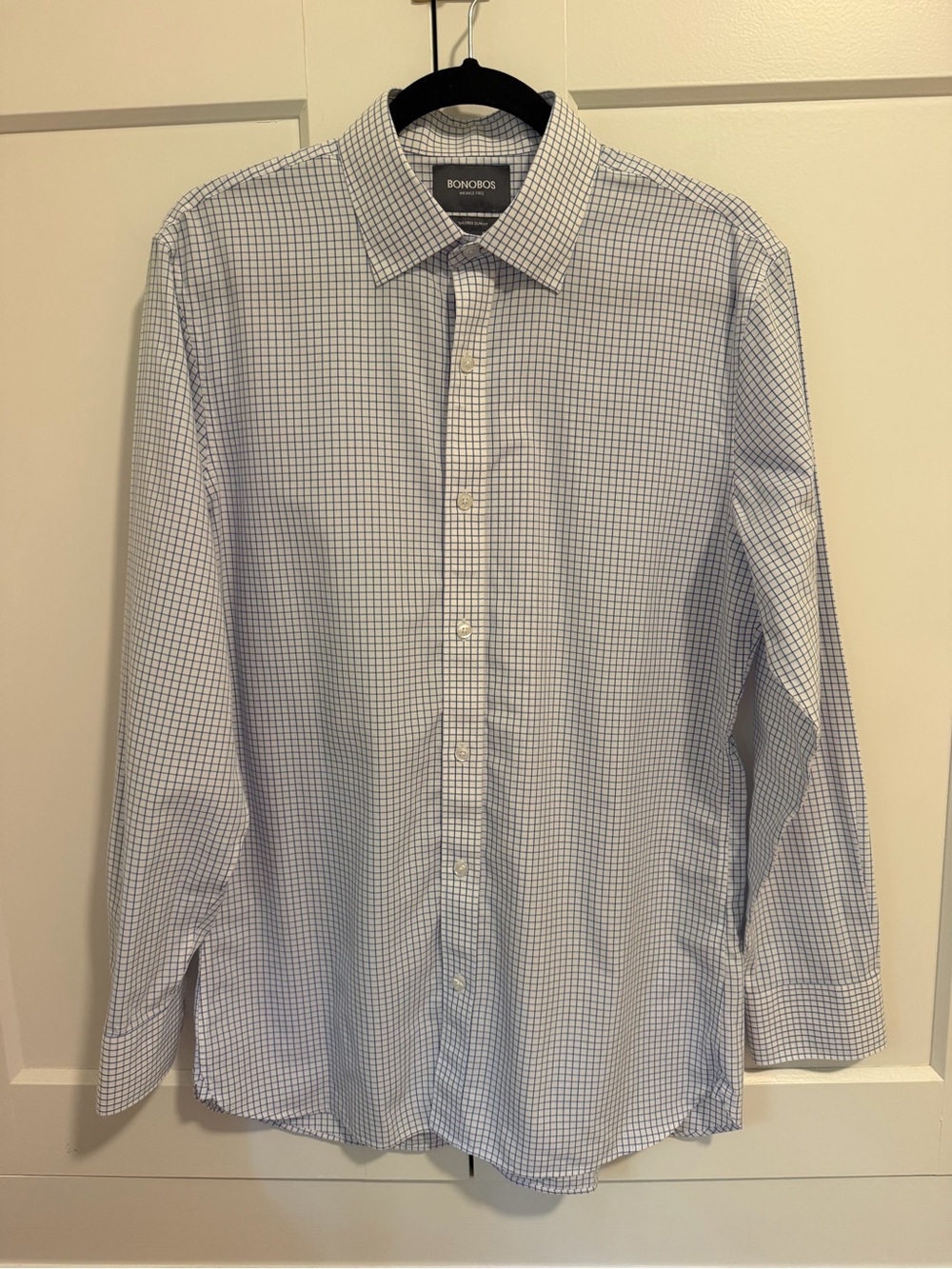 Bonobos Men's Light Blue Grid Dress Shirt